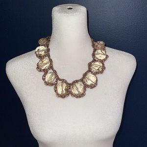 RARE J Crew Copper and Huge Stone Necklace